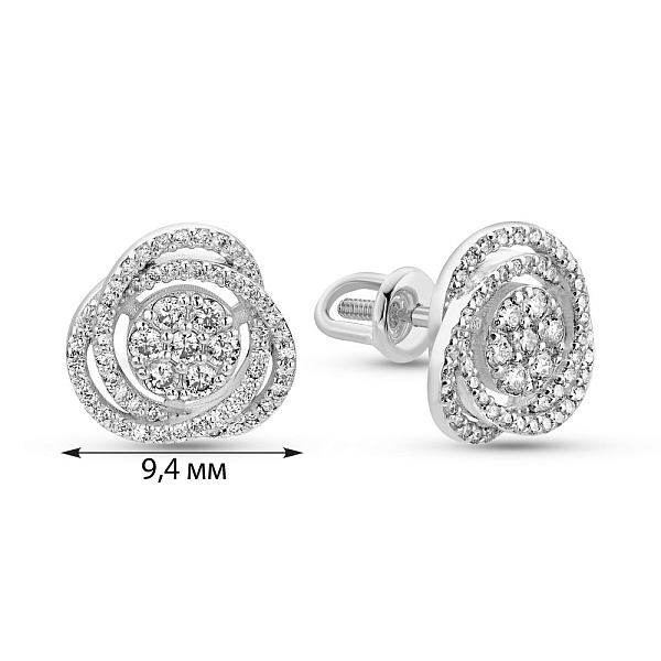 Золотые серьги-пусеты с бриллиантами (арт. 2190307202) – изображение 9