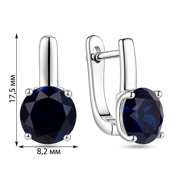 Серебряные серьги с синим альпинитом (арт. 7502/9446ас) – изображение 2