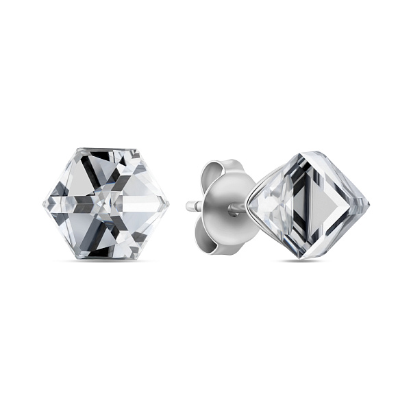 Серебряные серьги Куб с фианитами (арт. 7518/6895) – изображение 1