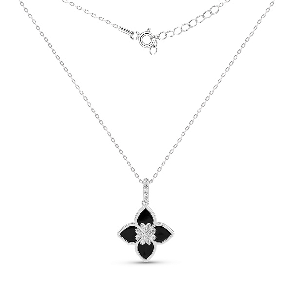 Серебряное колье с ониксом и фианитами (арт. 7507/2320/15о) – изображение 1
