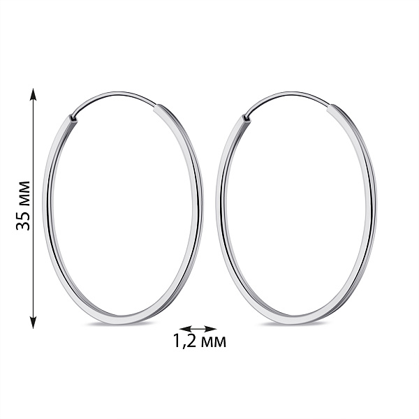 Серебряные серьги-кольца (арт. 7502/9855/35) – изображение 2