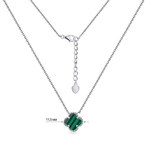 Серебряное колье с малахитом (арт. 7507/470/10млх) – изображение 3