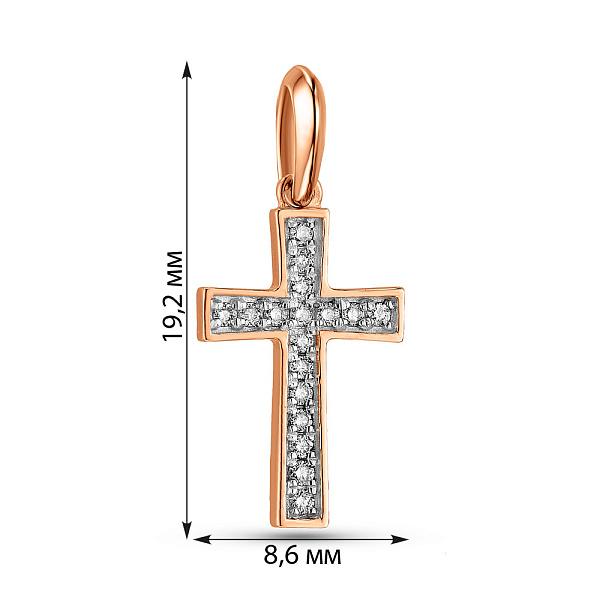 Крестик из золота с бриллиантами (арт. 3106452201) – изображение 3