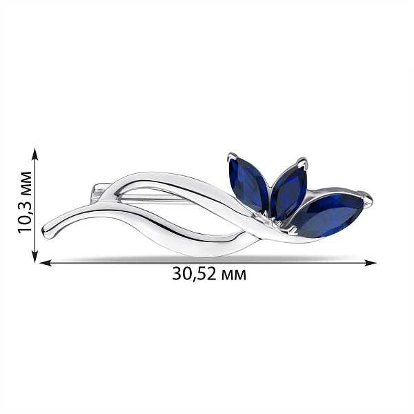 Серебряная брошь с сапфиром (арт. 7505/582сбп) – изображение 2