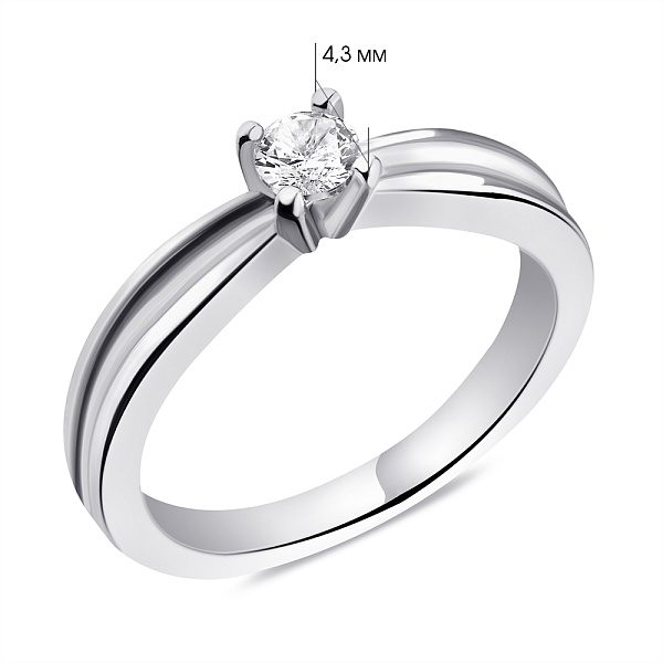 Кольцо из серебра с фианитом (арт. 7501/5861) – изображение 2