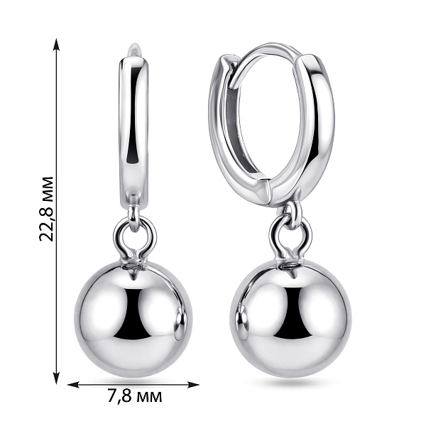 Серебряные серьги-конго без камней (арт. 7502/10323/10) – изображение 2