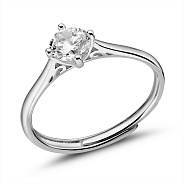 Фото Серебряное кольцо с одним фианитом (арт. 7501/8079)