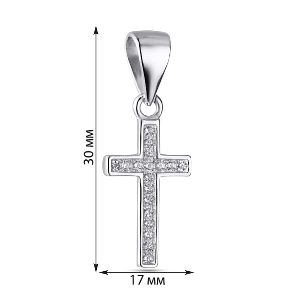 Серебряная крестик с фианитами (арт. 7503/2426/2) – изображение 2