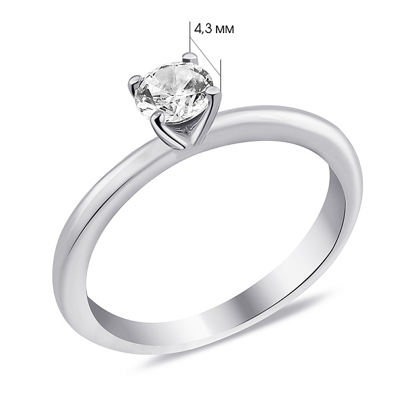 Серебряное кольцо с фианитом (арт. 7501/3449/1) – изображение 2