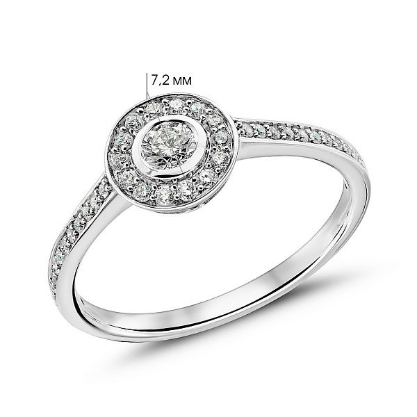 Золотое кольцо с бриллиантами (арт. К341370030б) – изображение 4