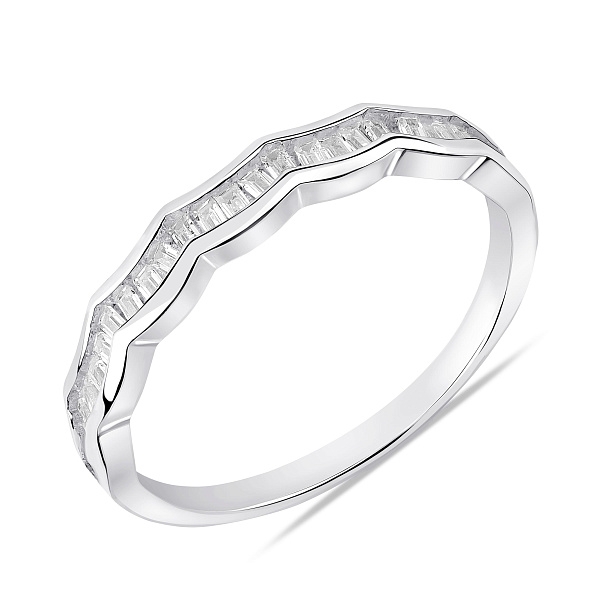 Двойное серебряное кольцо с фианитами (арт. 7501/8604) – изображение 3
