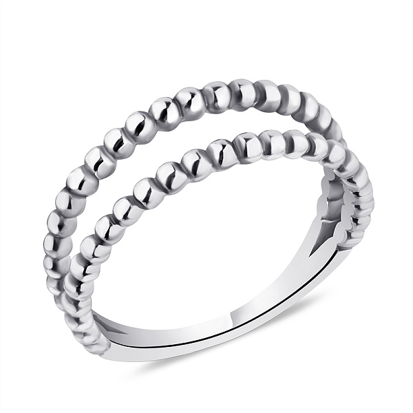Двойное серебряное кольцо без вставок (арт. 7901/5898) – изображение 1