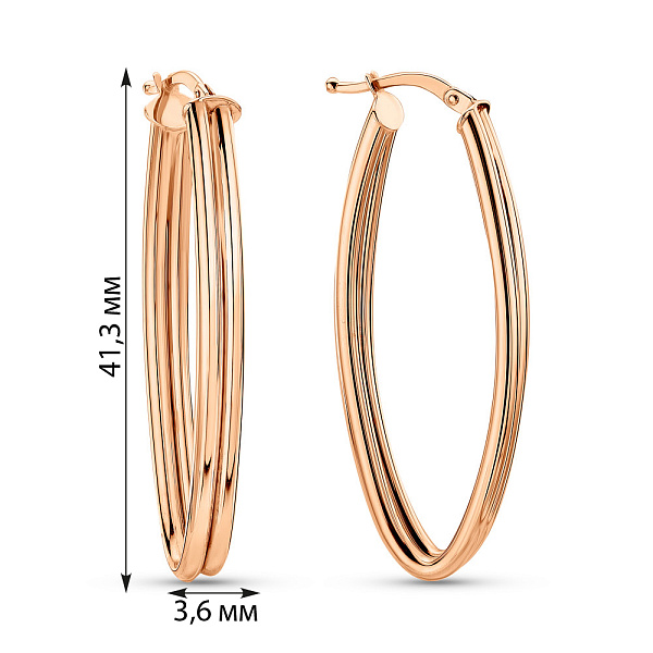 Серьги из красного золота (арт. 1091621/40) – изображение 3