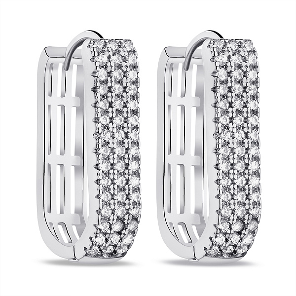 Серебряные серьги с фианитами (арт. 7502/9134/20) – изображение 1