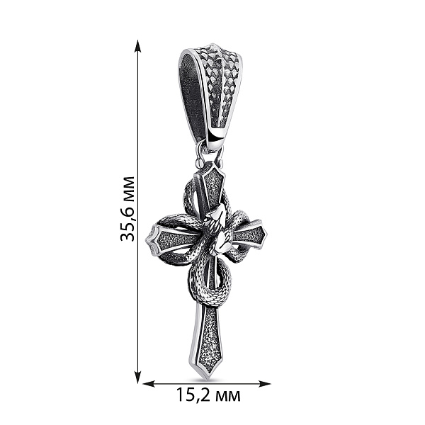 Серебряный подвес Крестик с чернением (арт. 7903/2342ч) – изображение 2