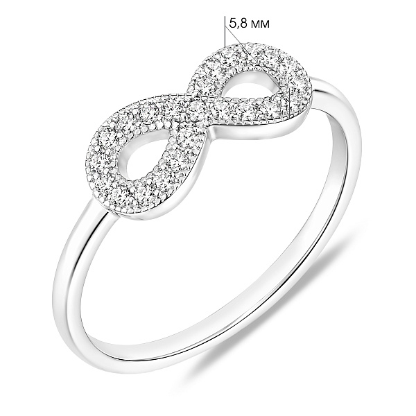 Серебряное кольцо бесконечность с фианитами (арт. 7501/8640) – изображение 2
