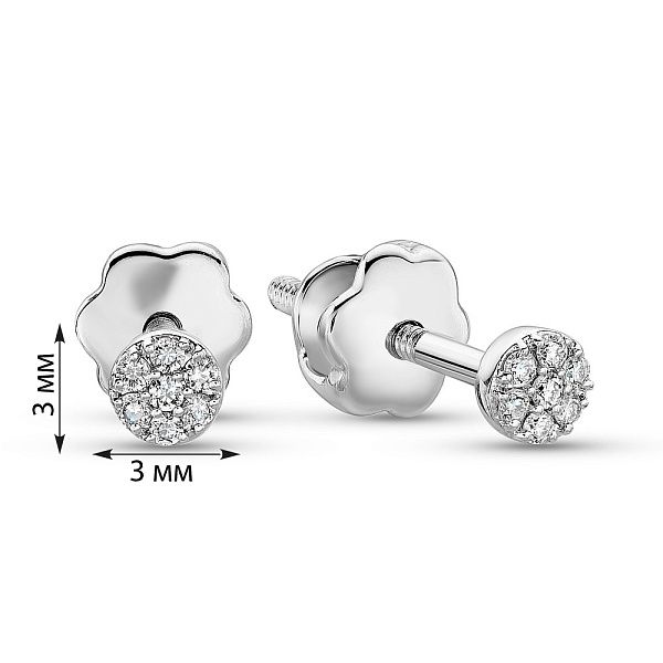 Золотые серьги пусеты с бриллиантами (арт. С341319005б) – изображение 5