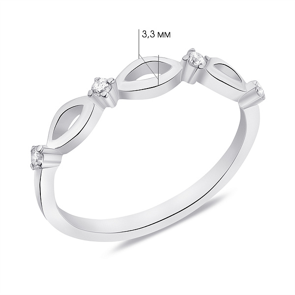 Каблучка зі срібла з фіанітами (арт. 7501/5989) – зображення 2