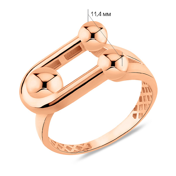 Кольцо из красного золота без камней (арт. 156608) – изображение 6