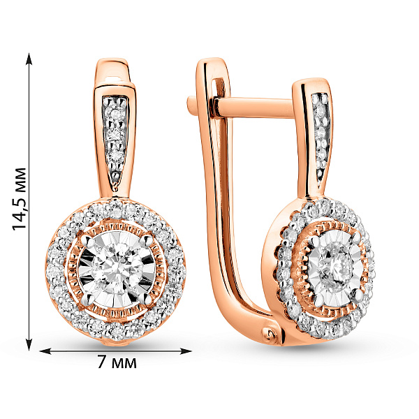 Серьги из красного золота с бриллиантами (арт. С011244030) – изображение 4
