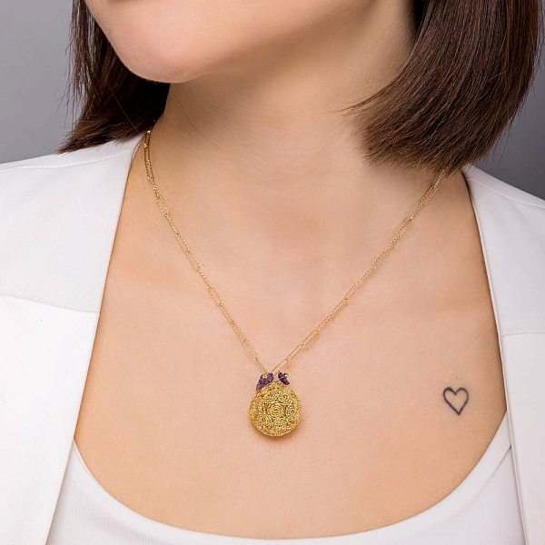 Массивное золотое колье Francelli (арт. 352704жпф) – изображение 3