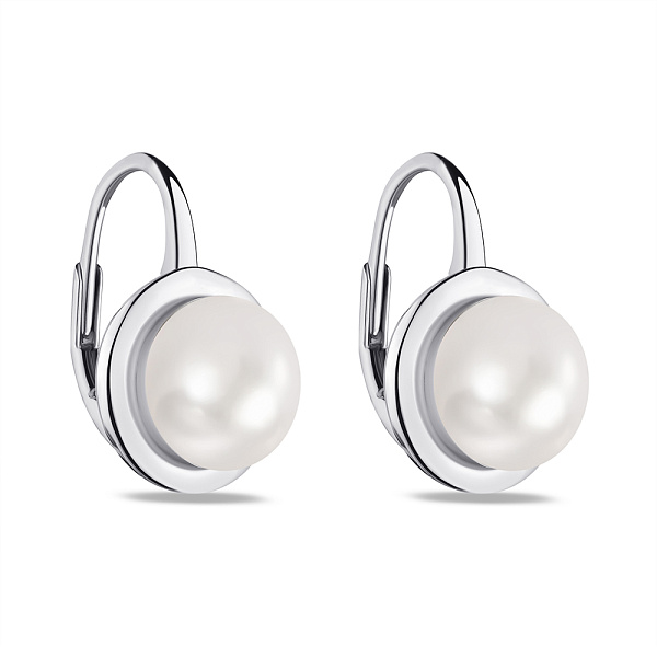 Серебряные серьги с жемчугом (арт. 7502/4520жб) – изображение 1