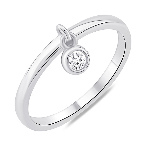 Серебряное кольцо с одним фианитом (арт. 7501/6953) – изображение 1