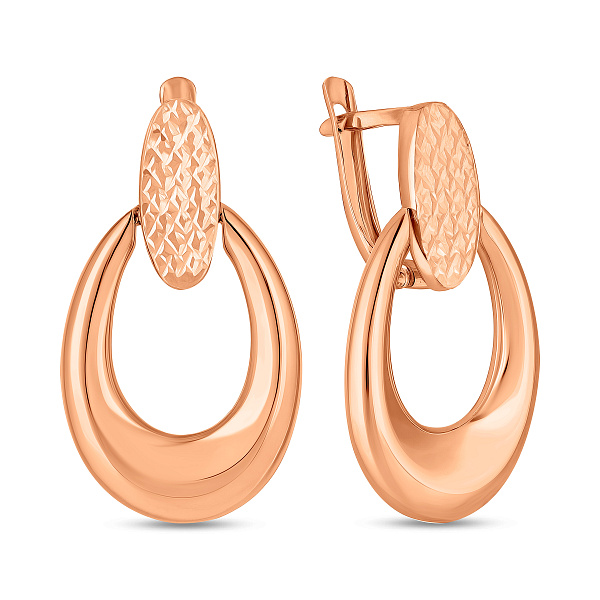 Серьги-подвески из красного золота (арт. 1092090) – изображение 1