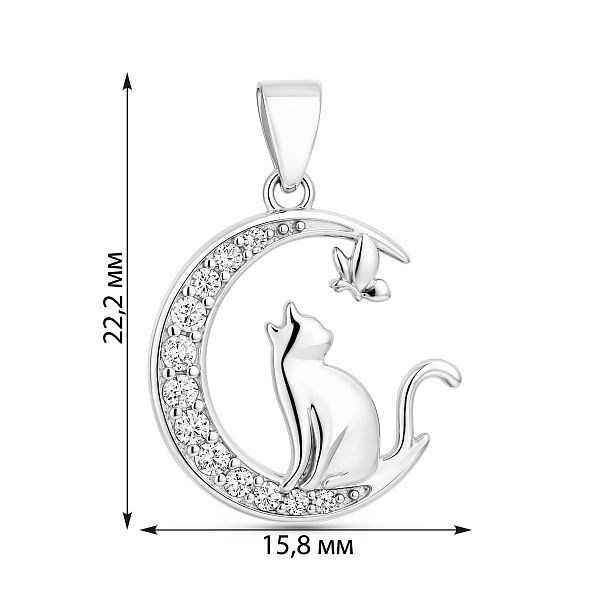 Серебряный кулон с фианитами (арт. 7503/4853) – изображение 2