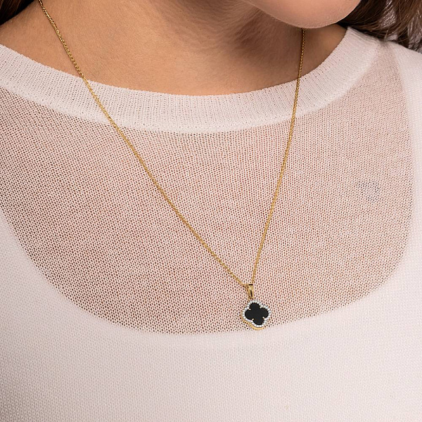Золотой кулон с ониксом (арт. 441446/10жо) – изображение 3