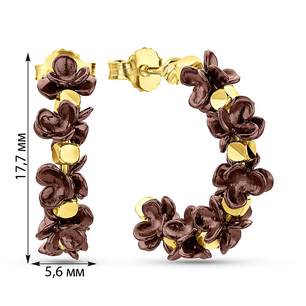 Золотые серьги-пусеты Francelli (арт. 1091267жкр) – изображение 3