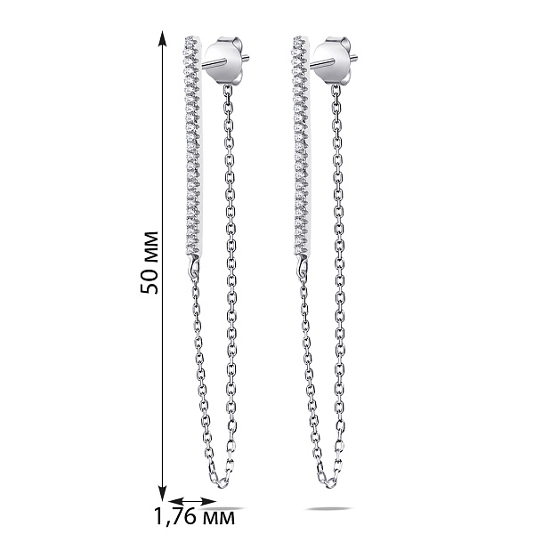 Срібні сережки Trendy Style з фіанітами (арт. 7518/5537) – зображення 2