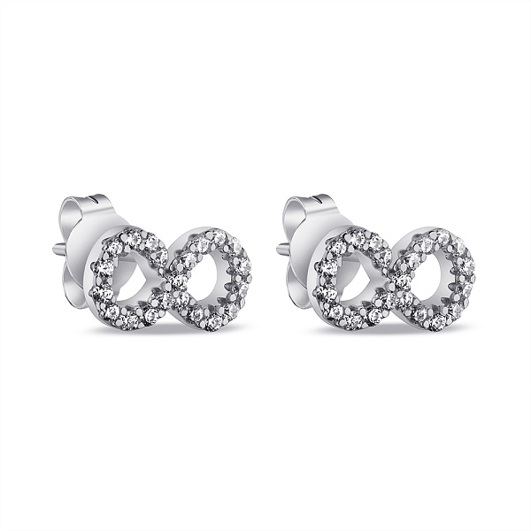 Серебряные серьги Бесконечность с дорожкой из фианитов (арт. 7518/7093) – изображение 1
