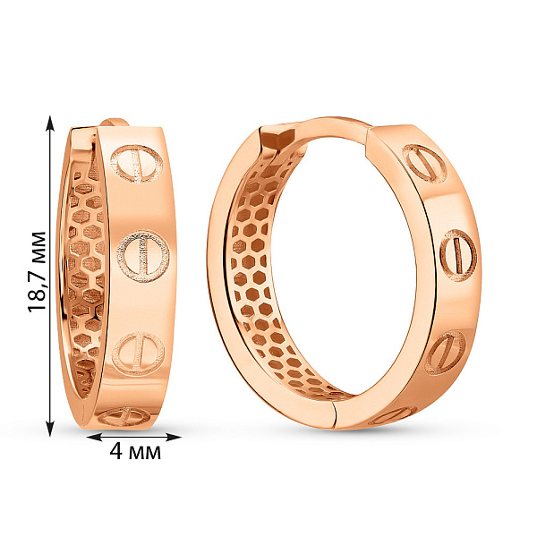 Золотые серьги кольца (арт. 109222/20) – изображение 6