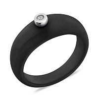 Кольцо из серебра и керамики с фианитом (арт. 7501/6959кмч)