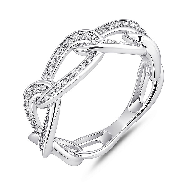Серебряное кольцо с россыпью фианитов (арт. 7501/8222) – изображение 1