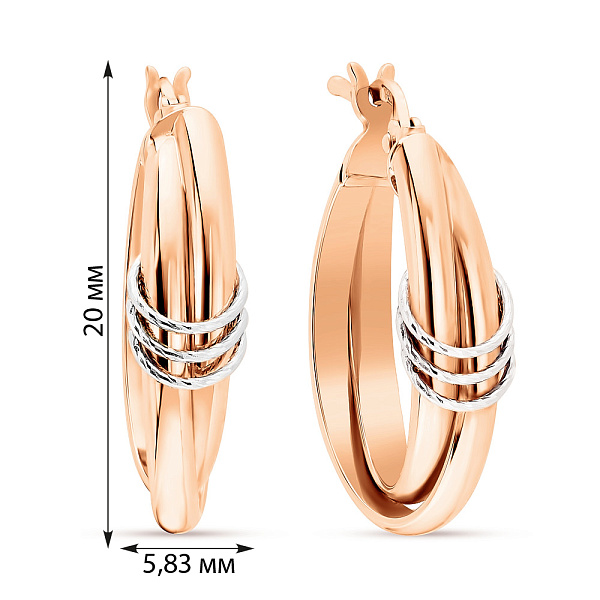 Золотые сережки-конго (арт. 105276/20кб) – изображение 6