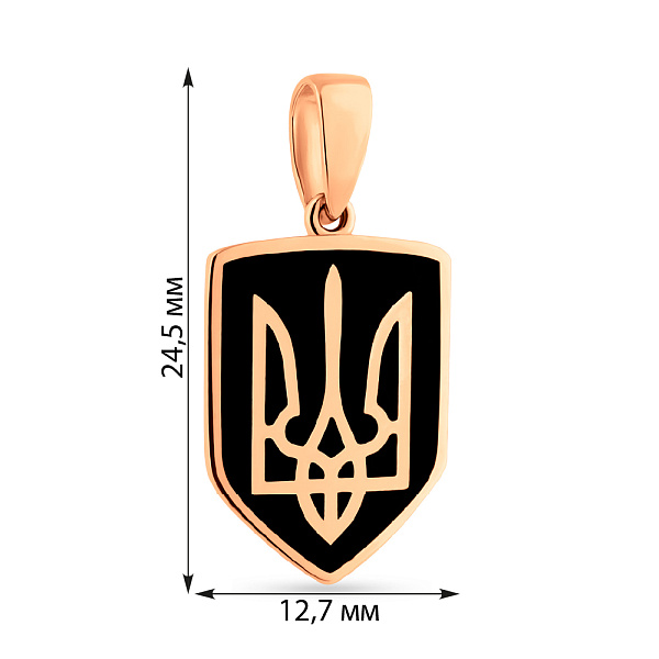 Золотой подвес Герб Украины-Трезубец (арт. 440927ч) – изображение 3