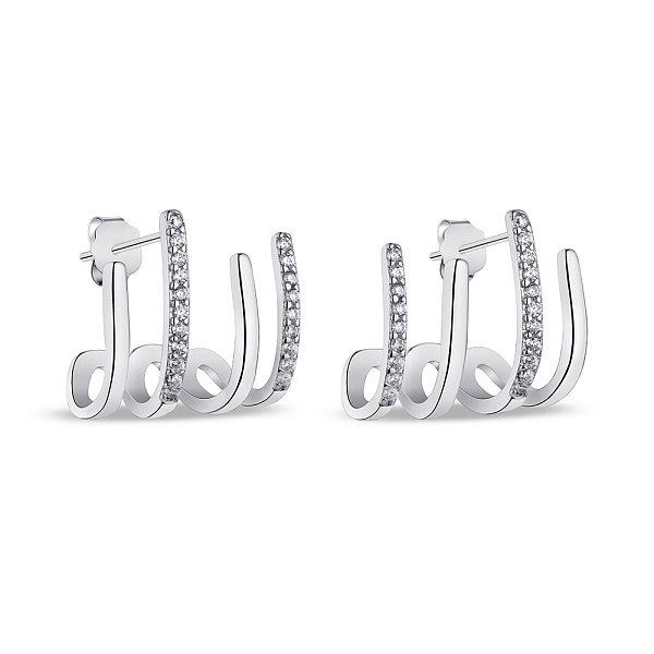 Серьги из серебра с фианитами (арт. 7518/6349) – изображение 1
