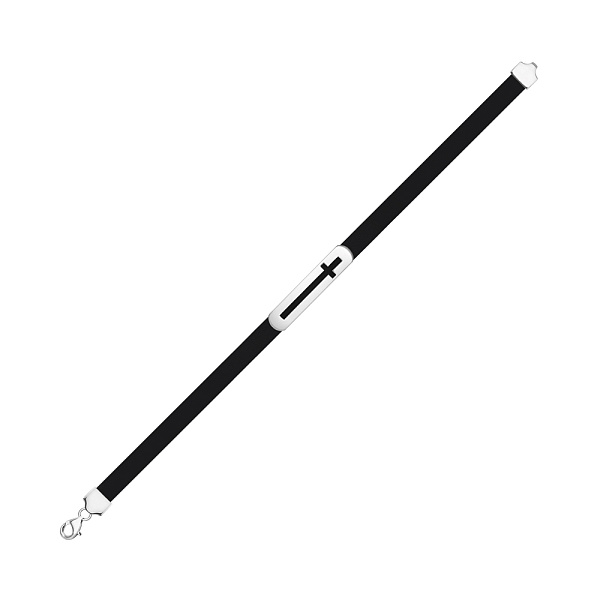 Браслет из каучука с серебряными вставками (арт. 7609/5067) – изображение 1