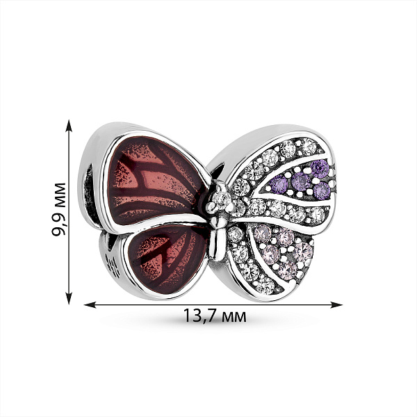 Серебряный шарм Бабочка (арт. 7903/4367ер) – изображение 2