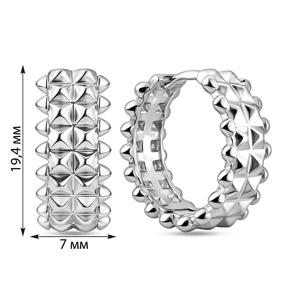 Серьги-кольца из серебра без камней (арт. 7502/10185/20) – изображение 4