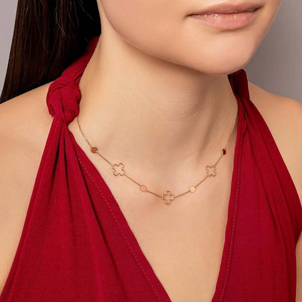 Золотое колье без камней (арт. 352637) – изображение 3