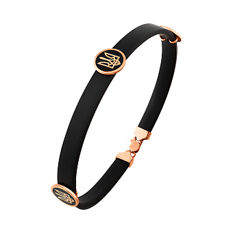 Фото Браслет из каучука с золотыми вставками (арт. 340059ч)