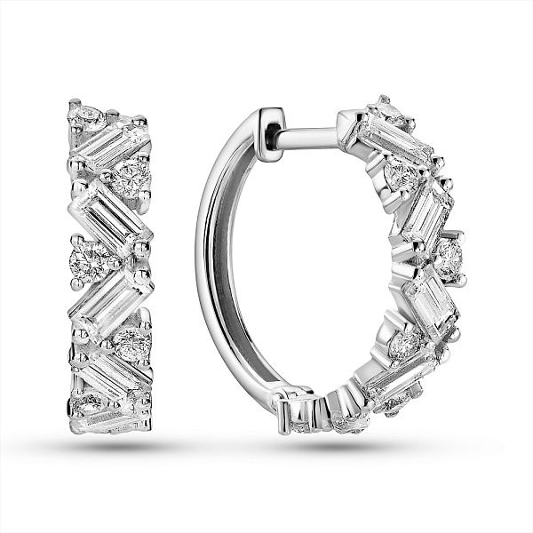 Серьги из белого золота с бриллиантами (арт. С011453100б) – изображение 1