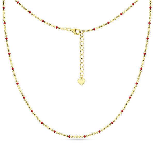 Серебряное колье с эмалью без камней (арт. 7507/2510жек) – изображение 2