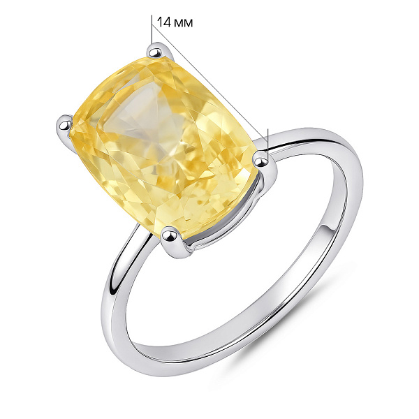 Серебряное кольцо с крупным фианитом (арт. 7501/2184874цж) – изображение 2
