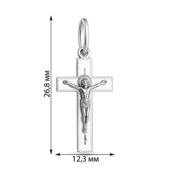 Серебряный крестик без камней (арт. 7504/2-8056.0.2) – изображение 2