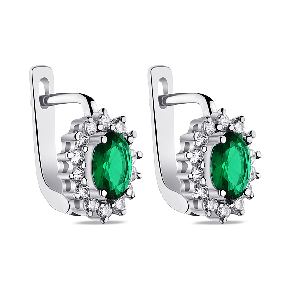 Серьги серебряные с фианитами (арт. 7502/СК2ФИ/470) – изображение 1