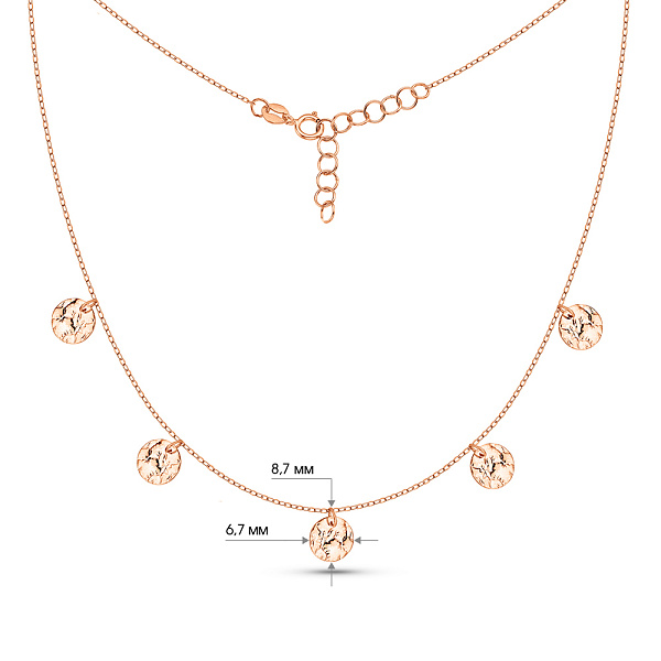 Золотое колье Монеты с подвесками (арт. 352613) – изображение 5